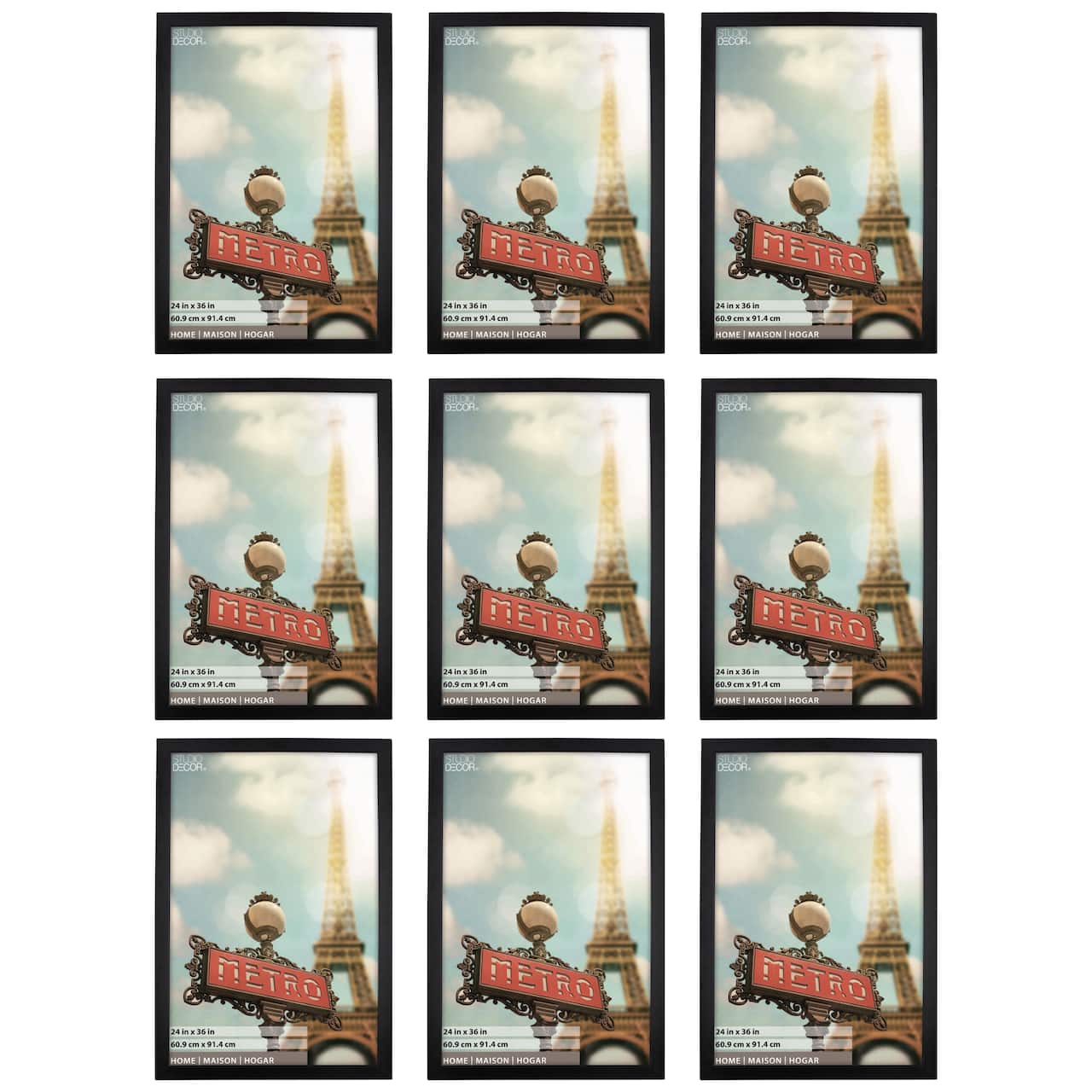 9 Pack: Black 24" x 36" Studio Frame, Home Collection by Studio Décor®